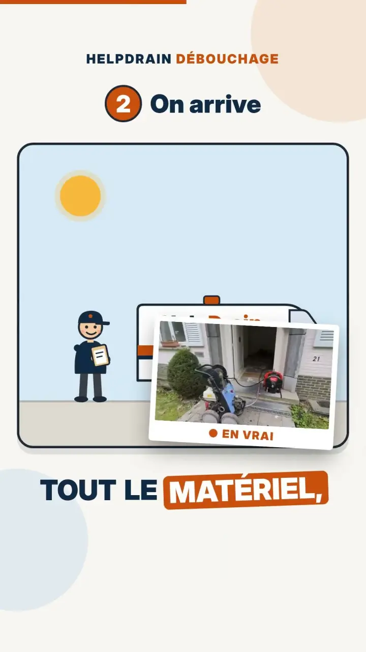 Vignette de la vidéo HelpDrain : technicien devant la camionnette de débouchage à Bruxelles, prix annoncé avant de partir